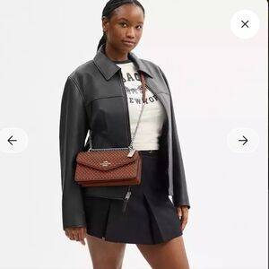 NWT Coach Klare Envelope Crossbody Bag With Silver Rivets 2 Way Chain Strap